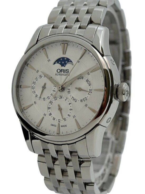 Oris 40mm Men\'s Artelier Day Date Calendar Moonphase Automatic Watch Ref: 7703! main image 11